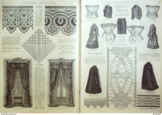 La Mode illustrée journal + gravure associée 1876 # 47
