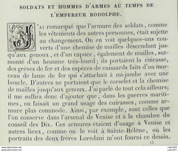 Italie Soldat homme d'arme époque Empereur RODOLPHE 1859