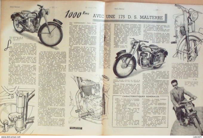 Moto Revue 1951 n° 1030 175 Ds Malterre Record Vespa 125 Nsu Herz Motorettes Terrot