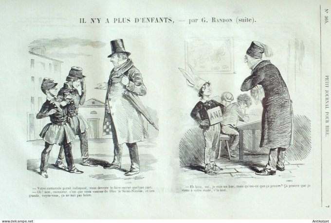 Petit journal pour Rire 1862 # 365 Il n'y a plus d'enfants Randon