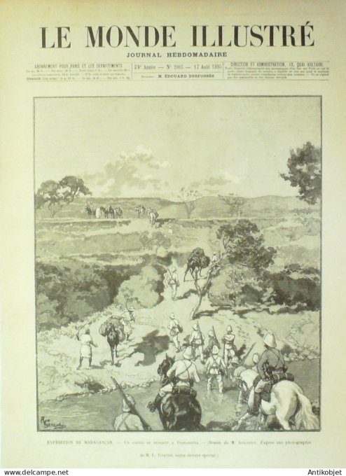 Le Monde illustré 1895 n°2002 Madagascar Tsarasotra Tamatave Auberchicourt Aniches (59)