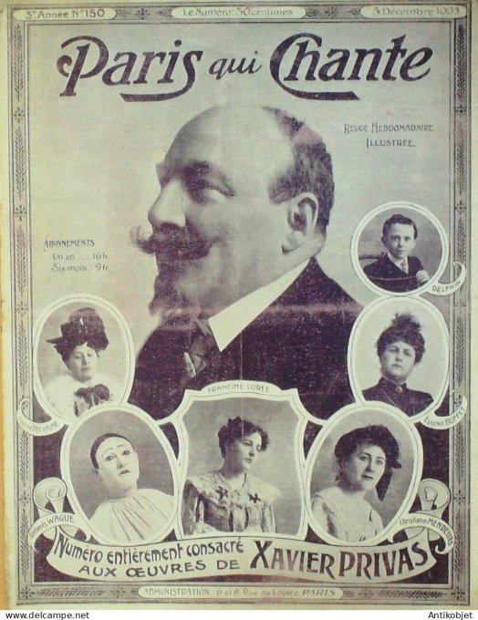 Paris qui chante 1905 n°150 Xavier Privas numéro Spécial