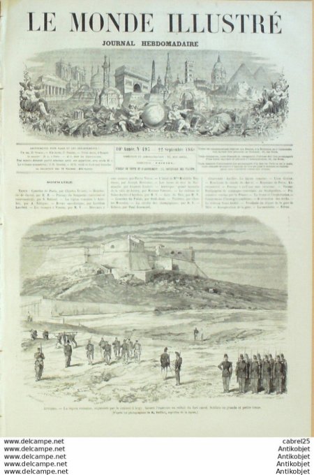 Le Monde illustré 1866 n°493 Iran Sangarius Karavan Serai Autriche Vienne Grèce Ile Candie Biarritz 