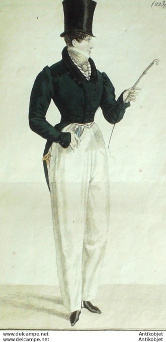 Costume Parisien 1824 # 2239 Habit de drap homme cravate d'écorce