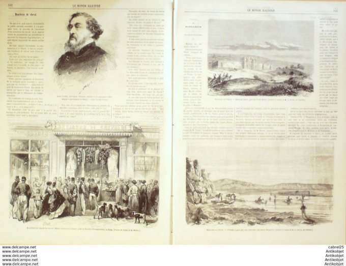 Le Monde illustré 1866 n°493 Iran Sangarius Karavan Serai Autriche Vienne Grèce Ile Candie Biarritz 