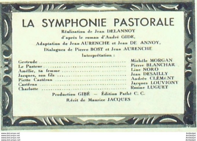 La symphonie Pastorale Michele Morgan Jean Desailly Line noro