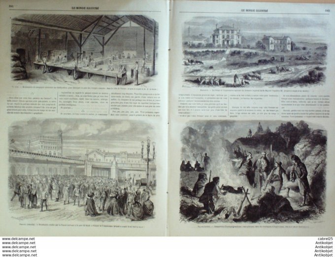 Le Monde illustré 1866 n°493 Iran Sangarius Karavan Serai Autriche Vienne Grèce Ile Candie Biarritz 