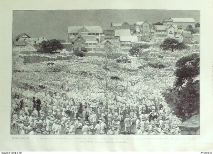 Le Monde illustré 1886 n°1511 Decazeville (12) Madagascar Tananarive Kabar