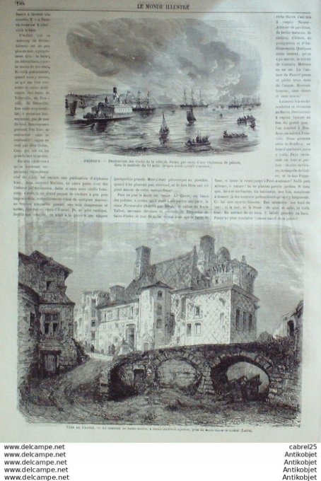 Le Monde illustré 1866 n°493 Iran Sangarius Karavan Serai Autriche Vienne Grèce Ile Candie Biarritz 