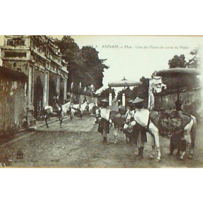 Cpa Chine Annam Hue Portes Du Palais 1908