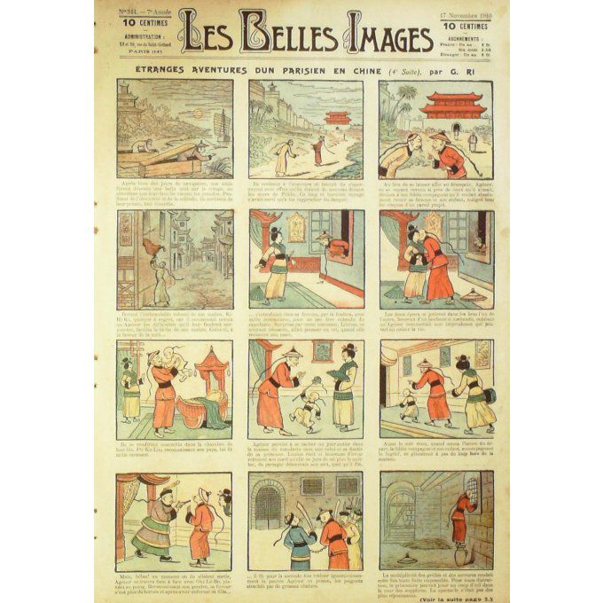 Les belles images 1910 n° 44 PARISIEN CHINE (RI) JEU ANNEAUX