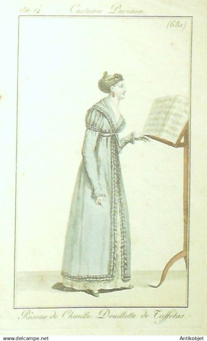 Costume Parisien 1806 an 14 # 681 (eau forte) Douillette de taffetas
