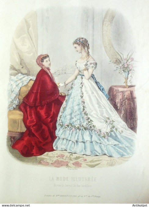Gravure Mode illustree 1868 # 12 (Old Fashion plate)