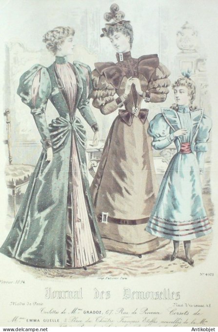 Gravure Mode J.Demoiselles 1894 # 4975 (Old Fashion plate)