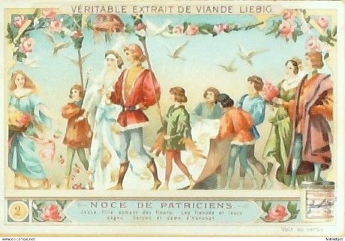 Chromo Liebig Sang  827 Noce medievale V (1905)