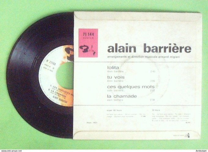 Barrière Alain 45T EP Lolita 1967