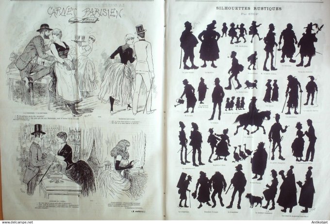 Le Journal Amusant 1885 # 1524 Silhouettes rustiques par Stop