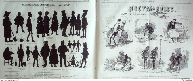 Le Journal Amusant 1885 # 1524 Silhouettes rustiques par Stop