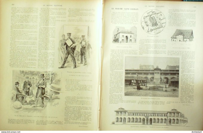Le Monde illustré 1898 n°2138 Paris Marché de St-GermainTéléscriptor Bourse de Paris