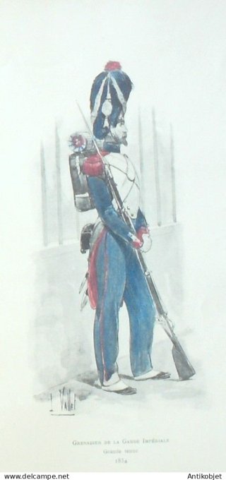 Grenadier de la Garde Impériale en 1854 signé Louis Vallet