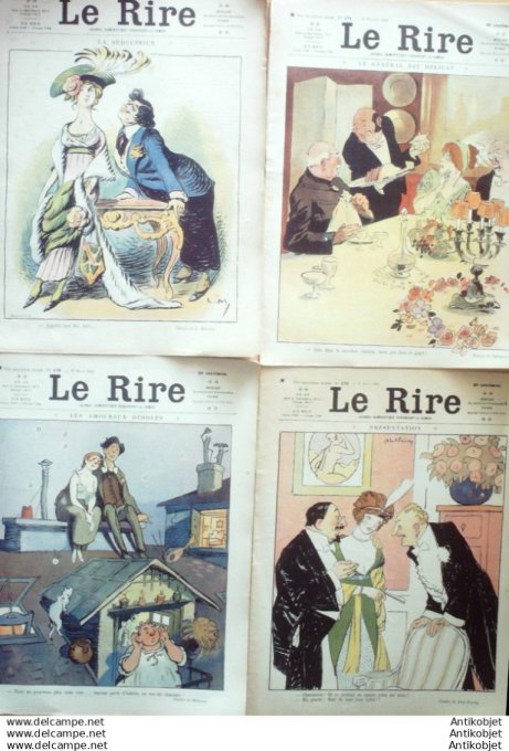 Le Rire 1912 lot 4 revues Pierlis Faivre Gerbault Avelot Flores Genty Fabiano Gousse Capy
