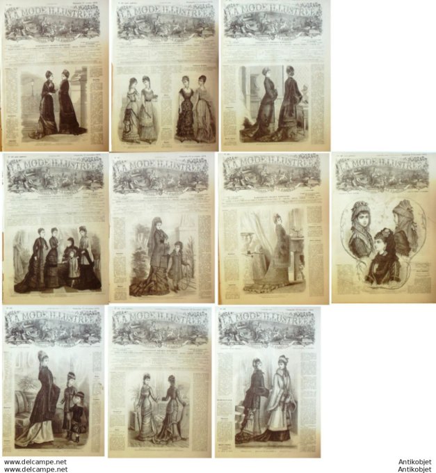 Mode illustree 1878 Lot de 11 journaux