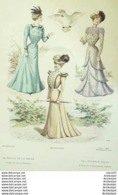 Gravure Mode La Gazette 1898 # 25 (Old Fashion plate)