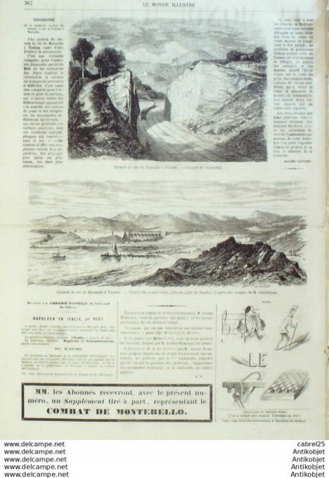 Le Monde illustré 1859 n°112 Angleterre Hyde Park Egypte Alexandrie Italie Tortona Montebello Vogher