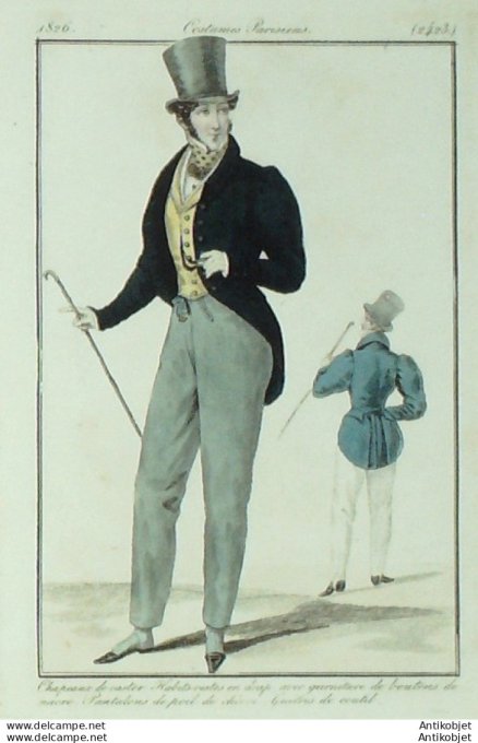 Costume Parisien 1826 # 2423 Habits vestes en drap homme