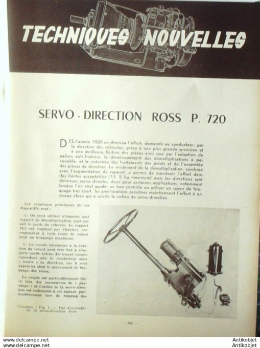 R.T Automobile Camion Berliet type Glm 10 direction Ross P720 97 # 1954