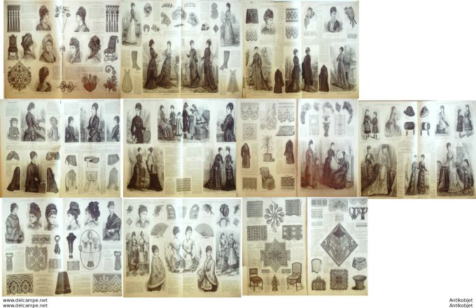 Mode illustree 1878 Lot de 11 journaux