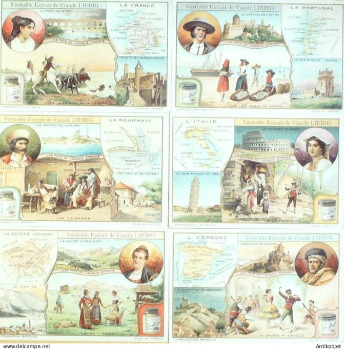 Chromo Liebig Sang 1076 Pays de langue Romaine (1913)