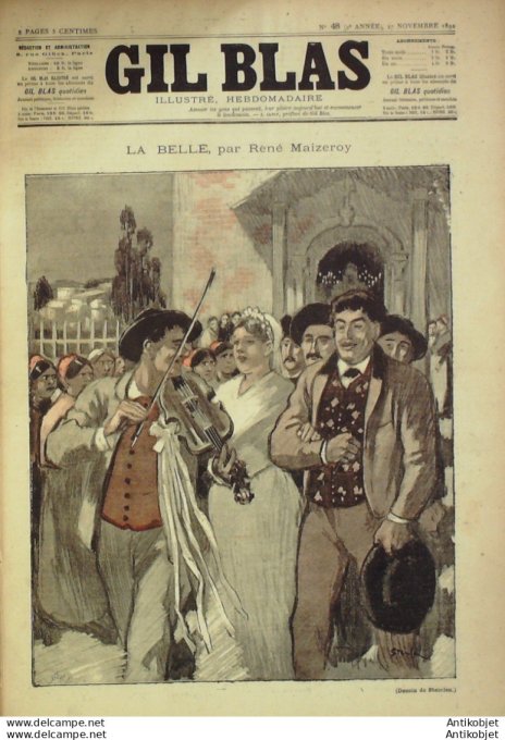 Gil Blas 1892 n°48 René MAIZEROY Marie KRYSINSKA A.TRINCHANT E.BEAUFILS AJALBERT
