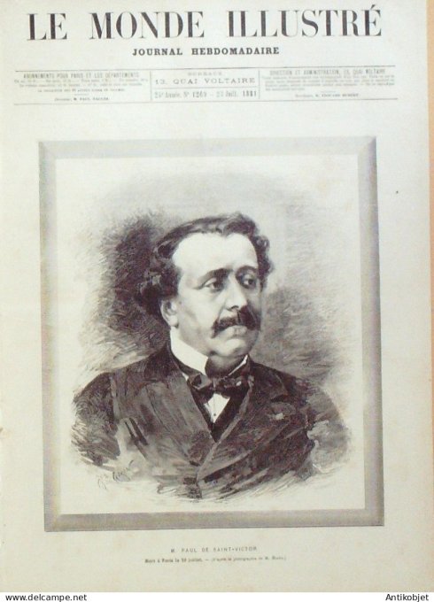 Le Monde illustré 1881 n°1269 Tunisie Sfax Rép.Tchèque Prague Allstaster-Ring Serbie Belgrade