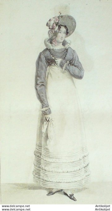 Gravure de mode Costume Parisien 1817 n°1646 Spencer de Lévantine