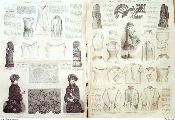 La Mode illustrée journal + gravure associée 1882 # 36