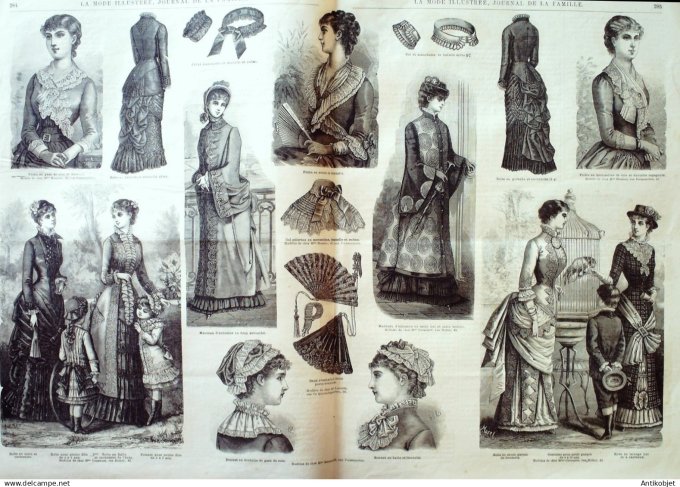 La Mode illustrée journal + gravure associée 1882 # 36