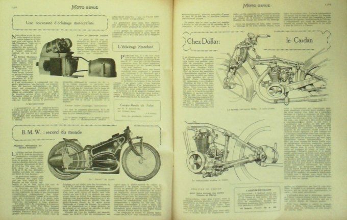 Moto Revue 1929 n° 347 René Gillet 350 Keller 400 Cerreti FN 500 Gnome Rhône 310