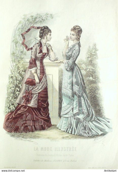 Gravure Mode illustree 1877 # 25 (Old Fashion plate)