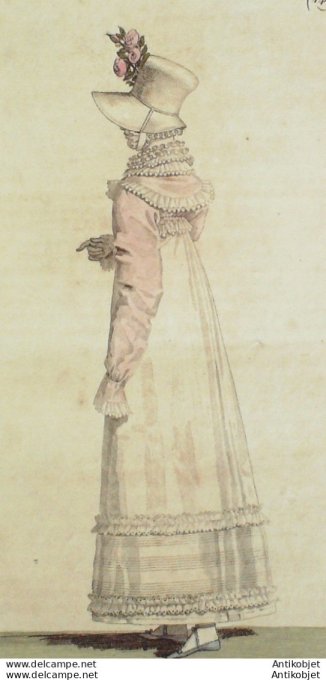 Gravure de mode Costume Parisien 1814 n°1419 Spencer à pélerine