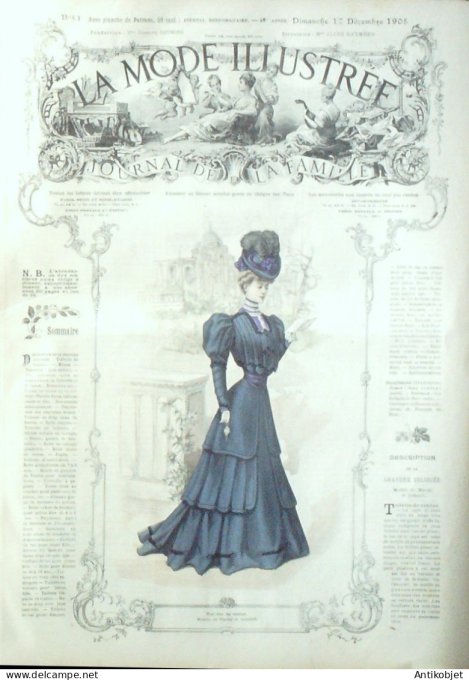 La Mode illustrée journal 1905 n° 51 Toilette de visites