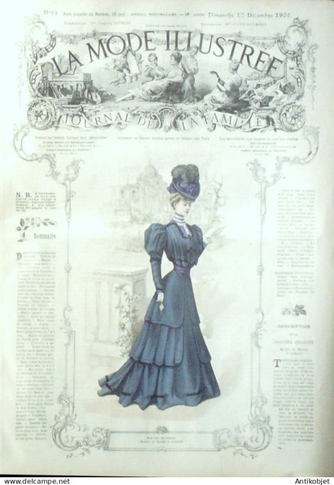 La Mode illustrée journal 1905 n° 51 Toilette de visites