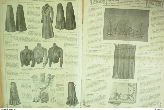 La Mode illustrée journal 1910 n° 43 Toilettes Costumes Passementerie
