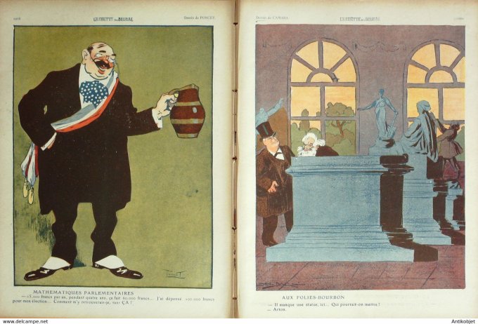 L'Assiette au beurre 1909 # 427 Les Folies-Bourbon PoncetCamara Gris