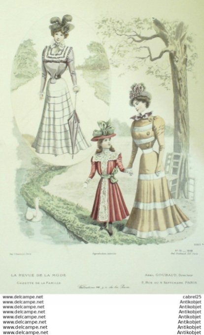 Gravure Mode La Gazette 1898 # 15 (Old Fashion plate)