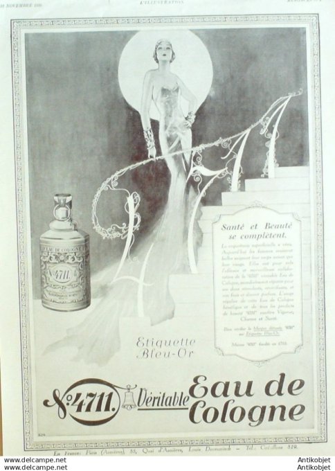 Publicite Cosmetique Eau de Cologne sante & beaute se completent 1930