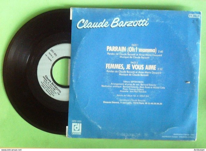 Barzotti Claude 45T SP Parrain 1985