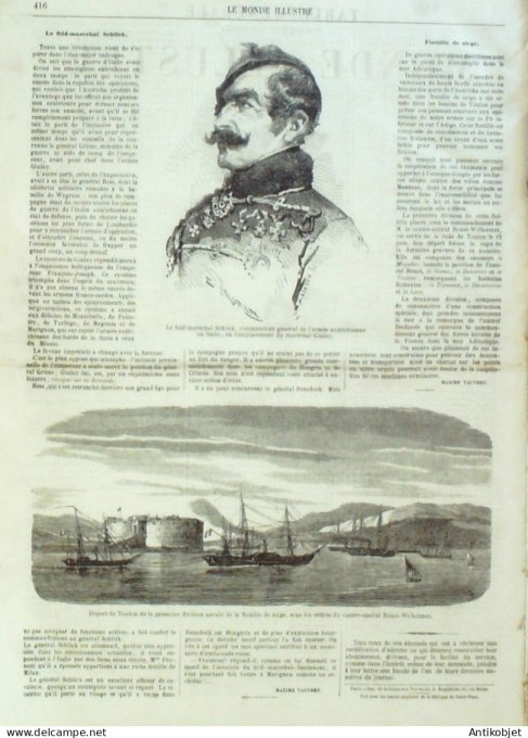 Le Monde illustré 1859 n°115 Italie Gorgonzola Cassano Marignano Calcio Muzza