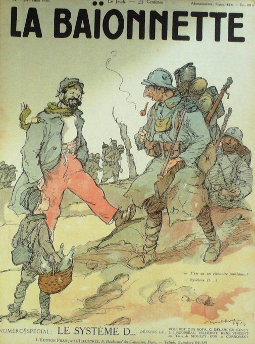 La Baionnette 1916 n°034 (Le système D) POULBOT GUS BOFA ROUSSEAU VINCENT