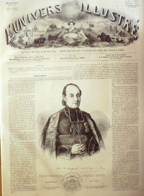 L'Univers illustré 1859 #  34 Mgr Sibour Monvert Rubens L'adoration des mages 
